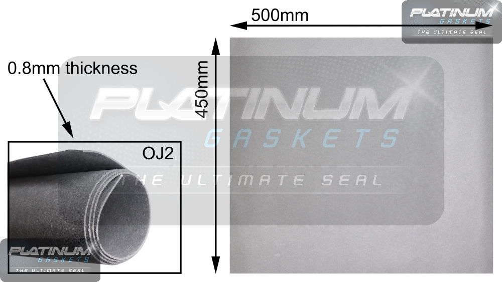 OJ2 Platinum Gasket Material Paper/ Oil Jointing - 500mm x 450mm x 0.8mm - Image 1